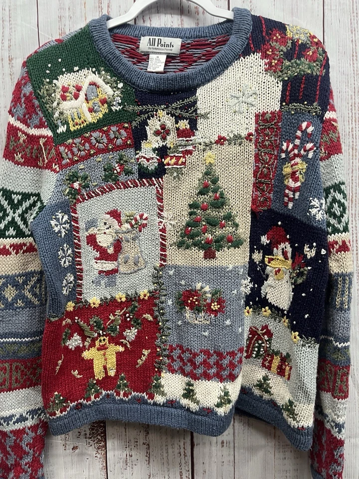 Suéter Grueso Navidad All Points Mujer Mediano Ramie Algodón Vacaciones Foto 3 de 4