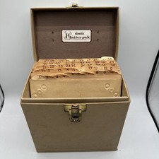 Vintage 1950s AMFILE PLATTER-PAK Tan 45 Case w/ Dividers