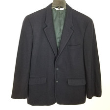 Perry Ellis Men 100 Wool Blazer Jacket Sz 42 Black Sport Coat Business