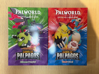 Palworld Dawn of Palpagos Red Blue & Green Purple Trial Decks Set Sealed
