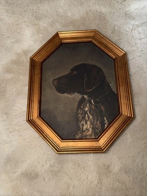 STUDIO MCGEE Target Threshold POINTER DOG PORTRAIT Gold Frame Art 8 x 10 Vintage