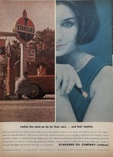 1963 Standard Oil Original Vintage Advertisement Indiana Gas Lipstick Print Ad