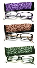 2.75 Womens Rectangle Reading Glasses Soft Case Clear Lens Molded Bridge
