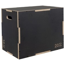 Signature 24" x 20" x 16" Wooden Plyo Box Non-Slip Jump Platform, Gray Open Box 