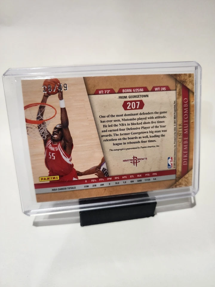 2011 Panini Gold Standard Basketball Dikembe Mutombo Autograph #1/49 - Image 2 of 2