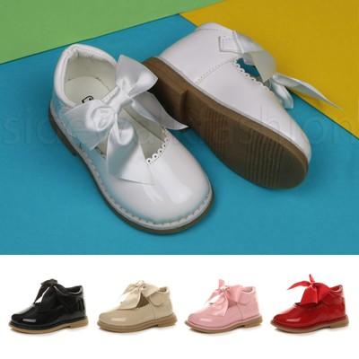 Mädchen Kinder Kleinkinder Mary Jane Band Schleife Taufe Brautjungfer Party Schuhe Größe