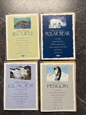Advice From a Sea Turtle Polar Bear Glacier Penguin Note Cards 6 Each W/envelope