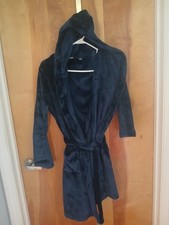 BOYS GIRLS UNISEX LANDS END SIZE 14 HOODED ROBE NAVY BELTED EXCELLENT CONDITION