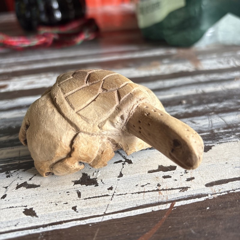 Hand carved Burlwood Turtle Figurine