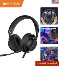 Over-Ear Gaming Headphones with Mic - 198g Lightweight, Ideal for PS5, Xbox