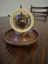 Vintage Brass And Wood Ships Wheel Naval Theme Nutcracker Nauticalia