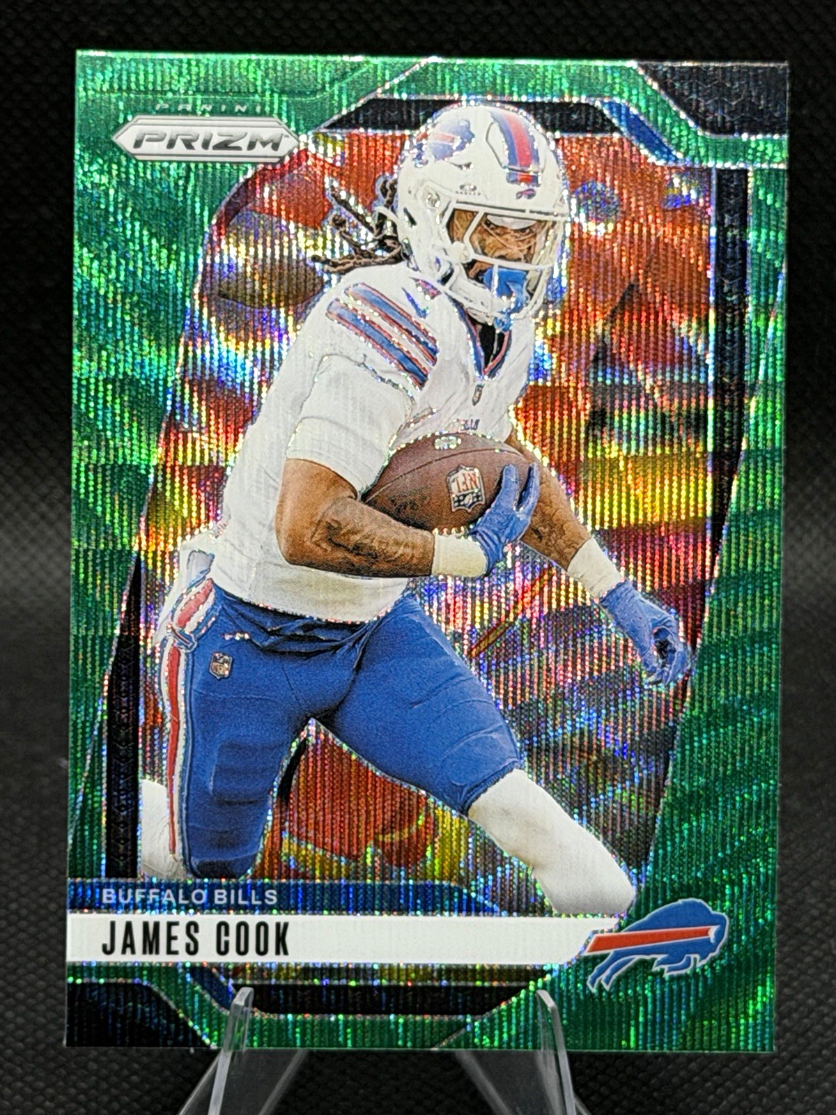 Panini Prizm Football 2024 James Cook Buffalo Bills #29 Green Prizm Parallel