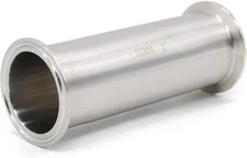 2 Inch SS304 Sanitary Spool Tube with Clamp Length:6 Inch/152mm, Silver 
