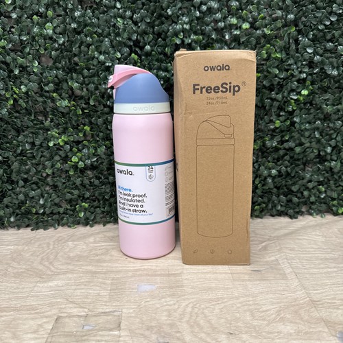 Owala 32oz. Freesip - Botella de agua de acero inoxidable - Gota de color/buen huevo