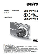 Sanyo VPC X1220EX X1250 X1220GX Digital Camera User Owner Instruction Manual