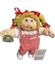 1984 Cabbage Patch Kids, Golden Pigtails, Blue Eyes, Dimples, HM 2, OK, Overall