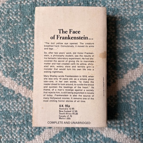 Frankenstein Mary Shelley - 1968 paperback book vintage - Picture 2 of 9