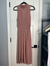 Gianni Bini Sleeveless Midi Dress XL Dusty Rose Fit-Flare Regency Wedding Guest