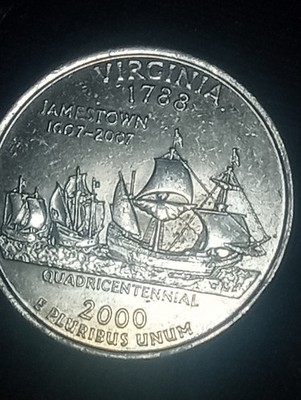 Virginia State Quarter 2000 D Actual Coin Multiple Errors Circulated Rare