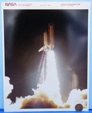 NASA PHOTO vtg STS-33 Space Shuttle DISCOVERY Launch / Red Serial # / 8" x 10"