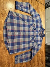 Dixxon Flannel Shirt Mens Extra Large XL Blue HateBreed Button Up Flannel