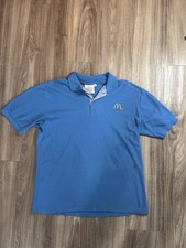 1980s Vintage McDonald  s Blue Polo Short Sleeve Uniform Employee M Shirt