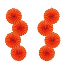 Orange Birthday Party Decorations Paper Fans Hanging 12 Inch Halloween Decor