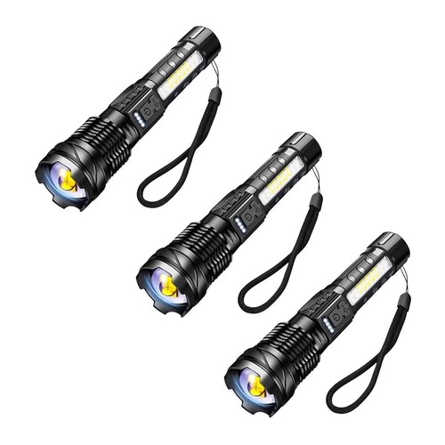 Linterna LED súper brillante de 1-3 piezas potente antorcha recargable con zoom - Imagen 22 de 22