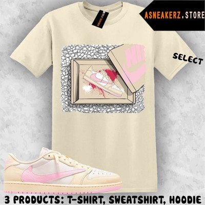 Shirt Matching Travis Scott AJ 1 Low Shy Pink Match Sneaker Shoebox 1s T-Shirt
