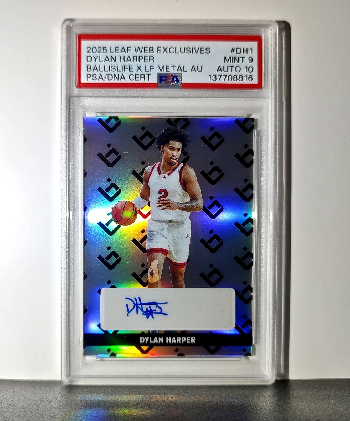 Dylan Harper 2025 Leaf Metal #BILA-DH1 Refractor PSA 9 Auto 10