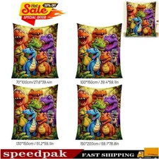 Cute Smiling Dinosaurs HD Digital Print Flannel, Funny Soft Throw Blanket