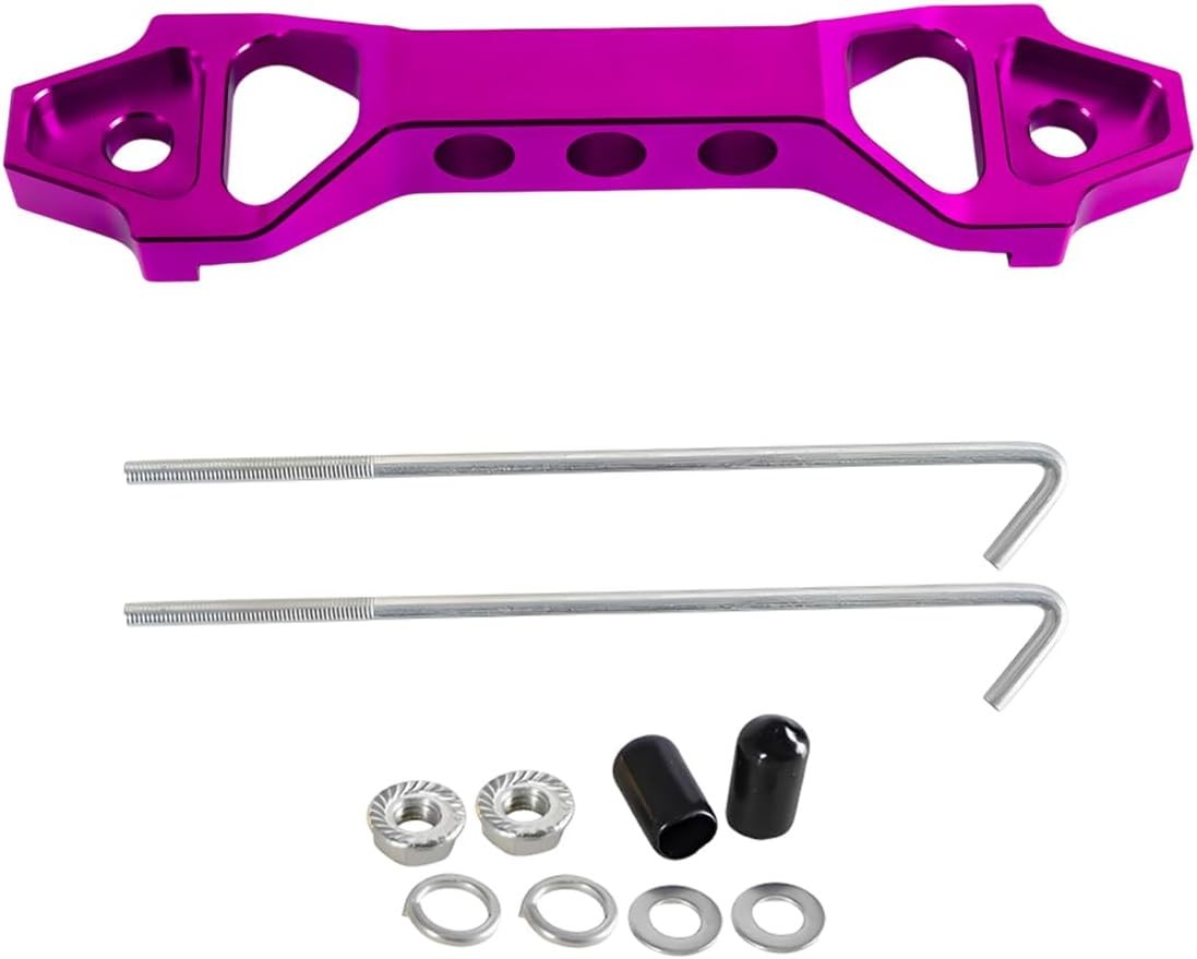 Battery Hold Down Sets, Aluminum Alloy Car Battery Holder Kit -Purple