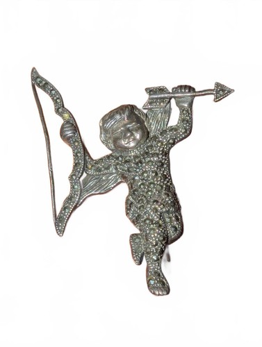 CUPID Sterling Silver, Marcasite Cupid brooch