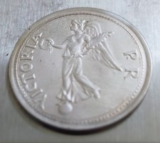 Moneda Romana Ángel Con Palma Y Corona Plata