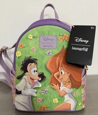 Loungefly Disney “A GOOFY MOVIE”Max & Roxanne Flowers Mini Backpack NEW WITH TAG