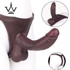 Wearable Hollow Penis Sleeve Extender for Men Delay Ejaculation Silicone Pants