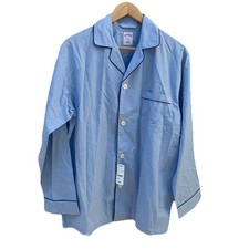 Brooks Brothers NEW Men's Blue Pin Striped Pajama Top Sz S 100 Cotton Button Up