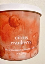 Citrus Cranberry Scented Candle 14 oz Highly Fragranced Made in USA Home Décor