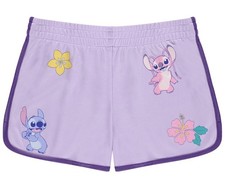 Disney s Lilo and Stitch Girls Lavender size 6 basketball Shorts Excellent Cond