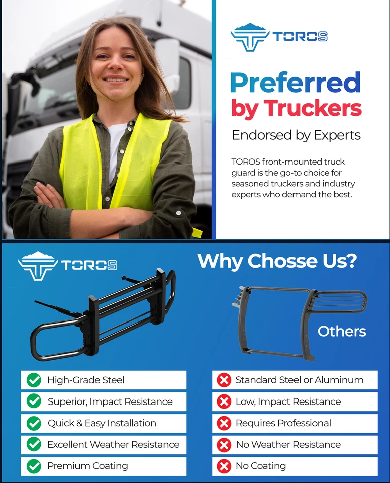 For Volvo VNL&VNR Truck Deer Animal Moose Guard Bumper 2017-Up Black - Image 4 of 4