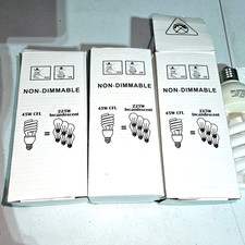 Lot of 3  Photo Studio Pro Light Bulbs 45W CFL 225 W New