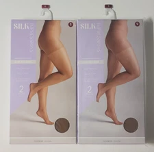Silk Impressions Pantyhose 4 Pack Small Cocoa 15 Denier Ultra Fine Sheer