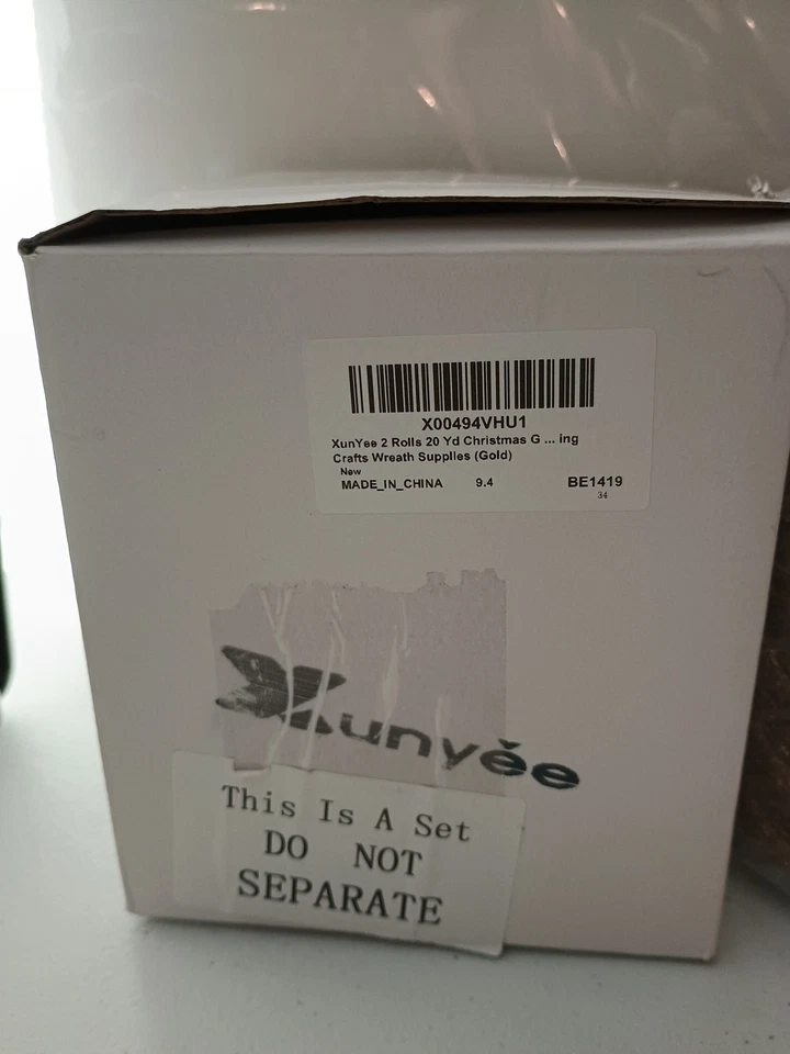 2.5 Inch Gold Glitter Diamond Mesh Wired Ribbon for Christmas 10 Yards Box D - Image 3 of 3