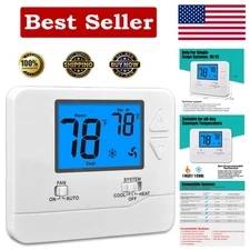 Reliable Non-Programmable Thermostat for HVAC with Separate Heat/Cool Swing