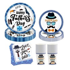 Fathers Day Decorations Happy Father's Day Party Supplies Set for 24-Disposable