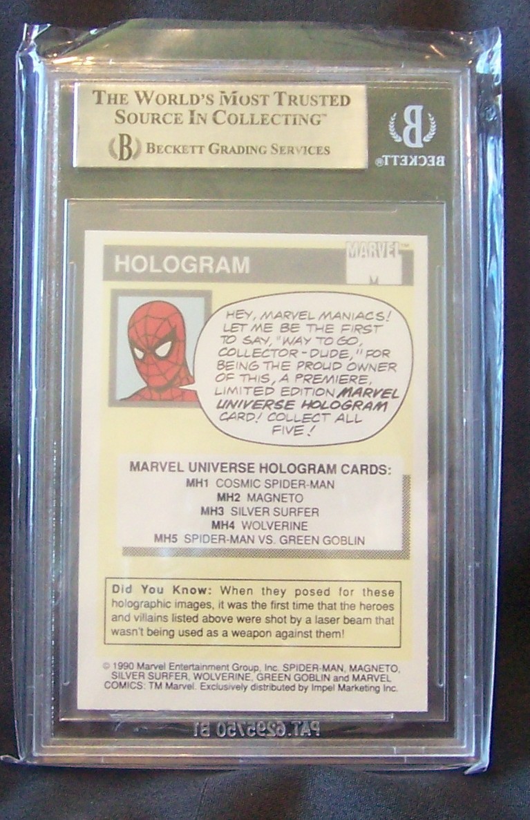 1990 Marvel universe hologram #MH3, Silver Surfer BGS 9 (9/9/9.5/8.5), Mint! view 2