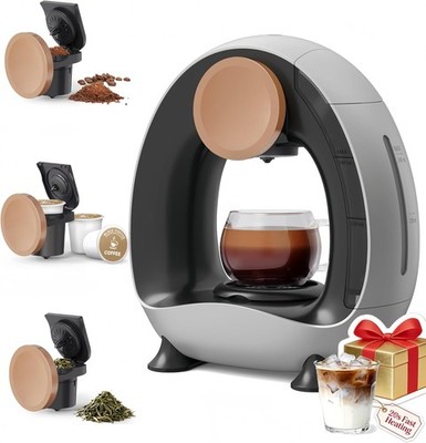 3 in 1 Single Serve Coffee Maker for K Cup Brewer, Ground and Tea Leaves,