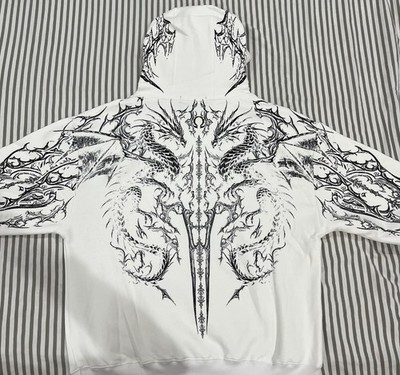 Breathe Divinity Dragon Blade Oversized Pullover Hoodie Size M In