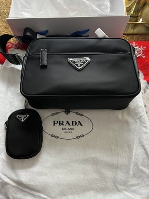 Prada Triangle Logo Re-Nylon tessuto nero Crossbody Bag 25v 1BC167  18830B