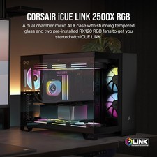 NIB Corsair iCUE LINK 2500X RGB Micro ATX Dual Chamber PC Case Black CC9011267WW